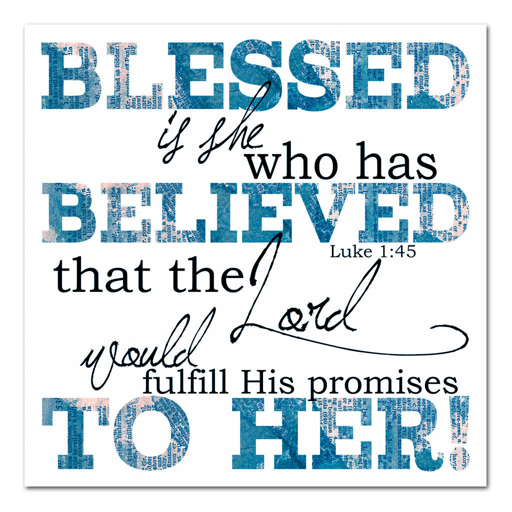 blessed is she scripture art