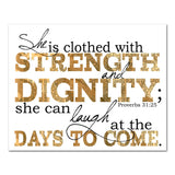 strength and dignity proverbs scripture art