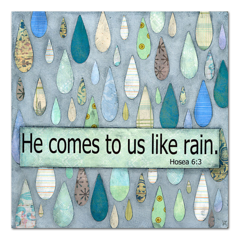 He comes like rain scripture art