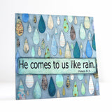 He comes to us like rain scripture canvas art