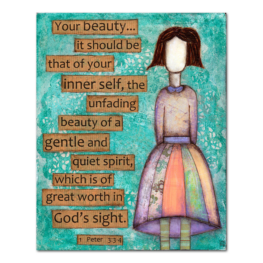 unfading beauty girl scripture art