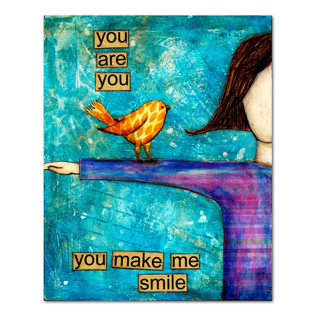 you make me smile girl encouraging art