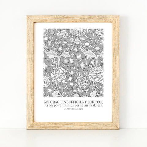 My Grace Is Sufficient | 2 Corinthians 12:9 — Digital Scripture Print