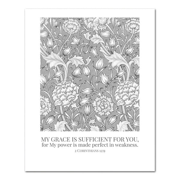 My Grace Is Sufficient | 2 Corinthians 12:9 — Digital Scripture Print