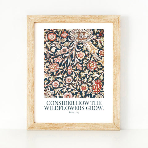 Wildflowers Grow | Luke 12:27 — Digital Scripture Print
